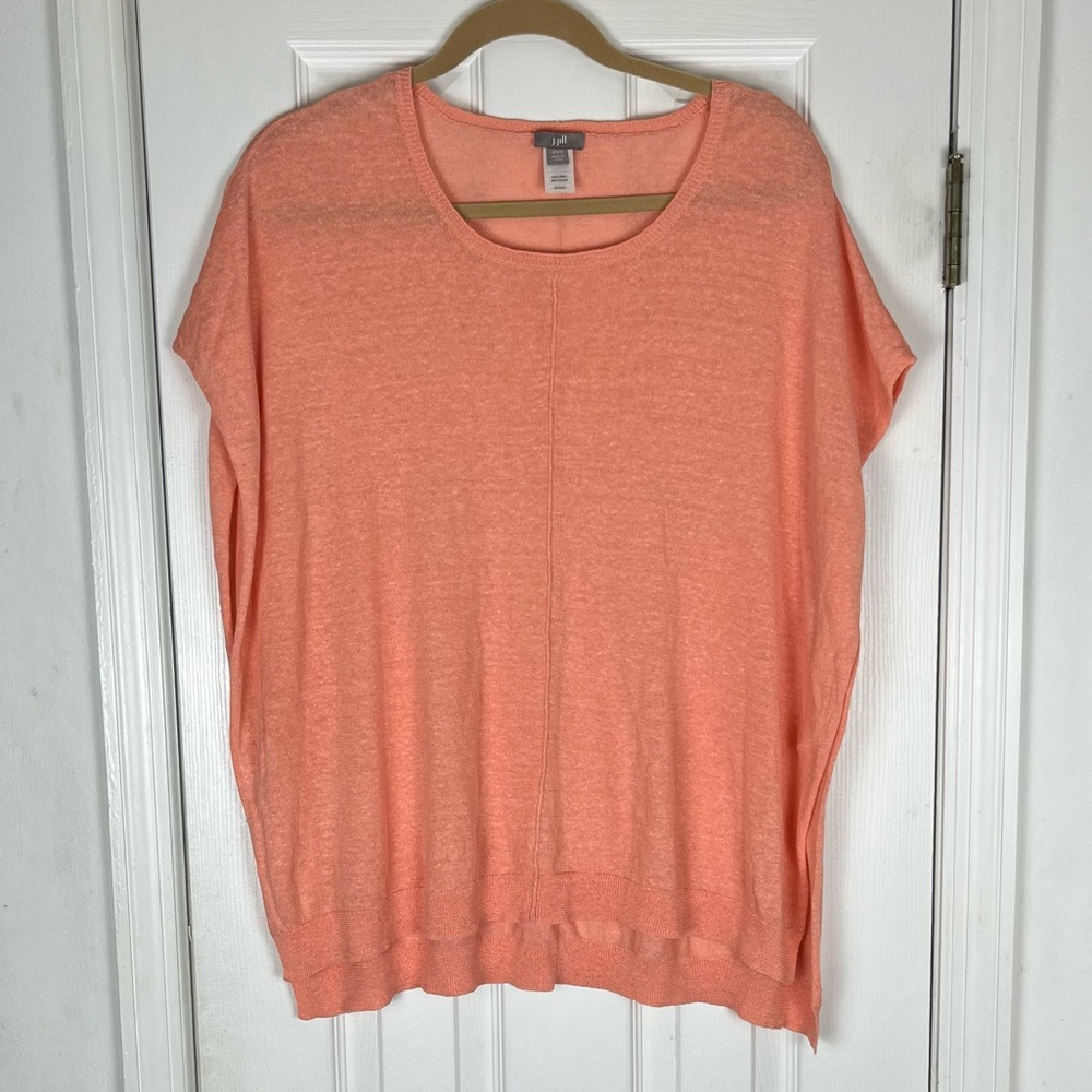J. Jill Minimalist Lagenlook Linen Blend Knit Tunic Top